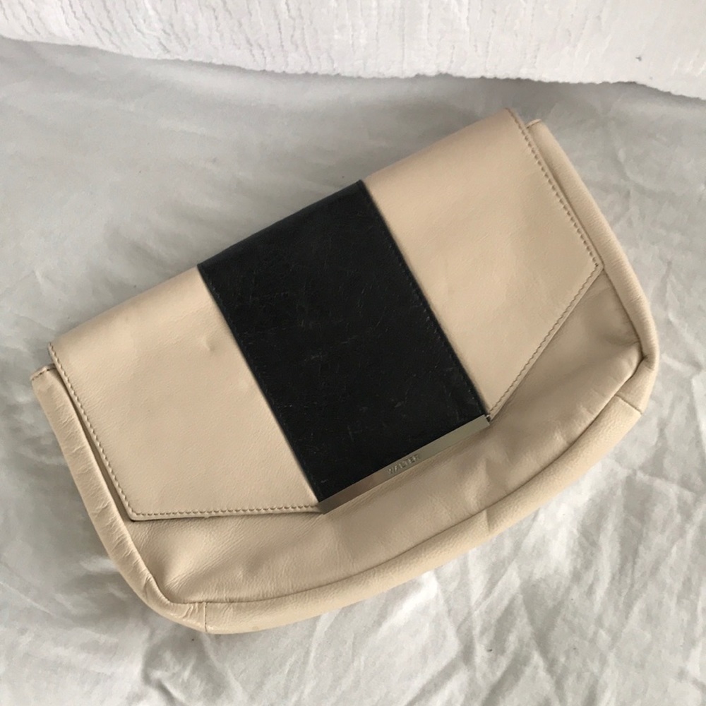 Walter Baker Leather two-tone clutch